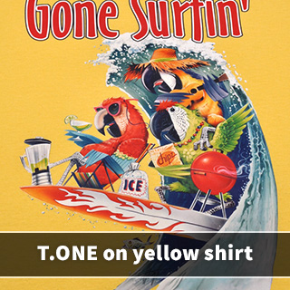 T.ONE on yellow shirt